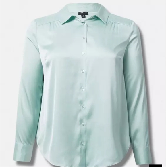 NWT Torrid Madison Satin Button-Up Long Sleeve Shirt Size 1X 14-16 - Picture 4 of 9